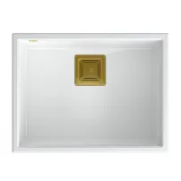 Chiuveta compozit sub blat Quadron Unique David 50 alb - auriu 55x42 cm