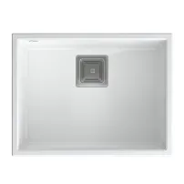 Chiuveta compozit sub blat Quadron Unique David 50 alb - inox 55x42 cm