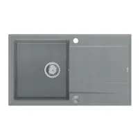 Chiuveta compozit incastrata Quadron Unique Evan 111 gri - inox 86x50 cm