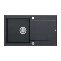 Chiuveta compozit incastrata Quadron Unique Evan 111 negru - inox 86x50 cm