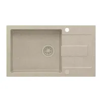 Chiuveta compozit incastrata Quadron Pop Christian 136 XL bej nisip 78x45 cm