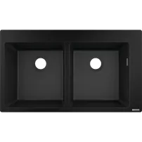 Chiuveta compozit Hansgrohe S51 SilicaTec negru grafit 88x51 cm
