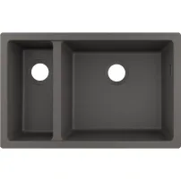 Chiuveta compozit Hansgrohe S51 SilicaTec gri piatra 71x45 cm 2 cuve