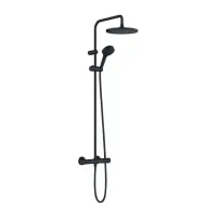 Coloana de dus cu baterie termostatata negru mat Hansgrohe Vernis Blend 240 S cu 2 functii