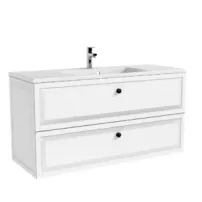 Dulap baza cu lavoar Oristo Montebianco 2 sertare alb mat 120 cm