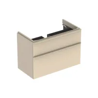 Dulap baza pentru lavoar suspendat Geberit Smyle Square gri nisip 2 sertare 89 cm