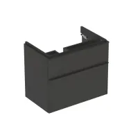 Dulap baza pentru lavoar suspendat Geberit Smyle Square lava gri inchis 2 sertare 74 cm