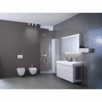 Lavoar dublu pe mobilier Geberit Smyle Square 120 cm cu orificiu baterie