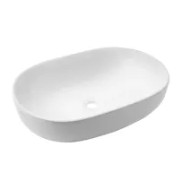 Lavoar pe blat Invena Korfu oval 60 cm alb