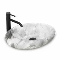 Lavoar stil piatra gri pe blat Rea Roxy Stone Warm Grey 49 cm