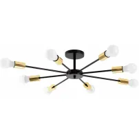 Lustra 8 brate negru/auriu Rea APP502-8C stil industrial