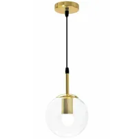 Pendul auriu cu abajur sticla forma glob transparent Rea APP686-1CP