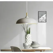 Pendul gri aluminiu/lemn stil modern Rea Anzo