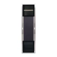 Raft incastrat cu suport hartie igienica Balneo Wall-Box negru periat