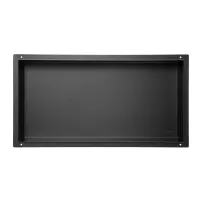 Raft incastrat dreptunghiular Balneo Wall-Box 60x30x7 cm fara rama negru periat