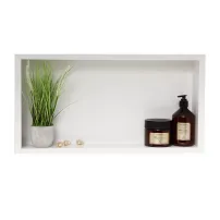 Raft incastrat dreptunghiular Balneo Wall-Box 90x30x10 cm alb periat