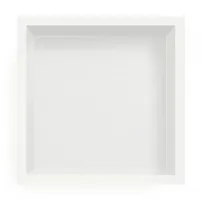 Raft incastrat patrat Balneo Wall-Box 30x30x10 cm alb periat