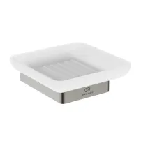 Savoniera Ideal Standard Atelier Conca design patrat argintiu Silver Storm