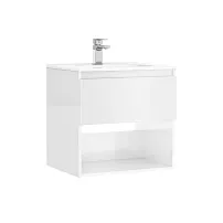 Set dulap baza suspendat Gala Daily alb 1 sertar cu lavoar 60 cm