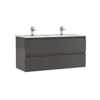 Set dulap baza suspendat Gala Daily antracit 4 sertare cu lavoar 120 cm