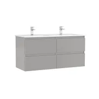 Set dulap baza suspendat Gala Daily gri 4 sertare cu lavoar 120 cm