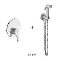 Dus igienic cu baterie Alpha Ideal Standard cu agatatoare, para, furtun si baterie incastrata