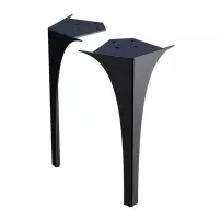 Set picioare fata pentru mobilier Oristo Louis 62 negru lucios 27.5 cm
