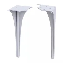 Set picioare spate pentru mobilier Oristo Louis 27.5 cm alb lucios