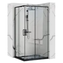 Cabina dus cu cadita de dus dreptunghiulara si usi glisante Rea Punto 80x100 alb