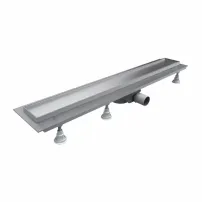 Set rigola pentru dus cu capac faiantabil Omnires Lowfix 80 cm argintiu