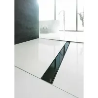 Set rigola pentru dus plus capac sticla neagra Alca Glass si APZ106 95 cm