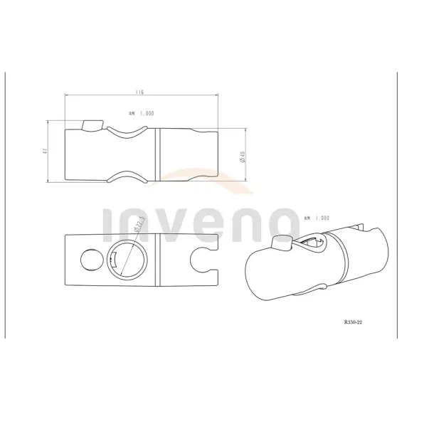Agatatoare de dus glisanta Invena crom lucios picture - 2