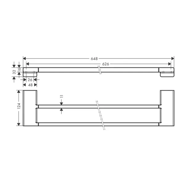 Bara dubla portprosop Hansgrohe AddStoris negru mat picture - 3