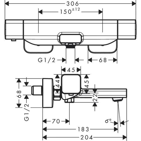 Baterie cada - dus termostatata Hansgrohe Ecostat E crom picture - 5
