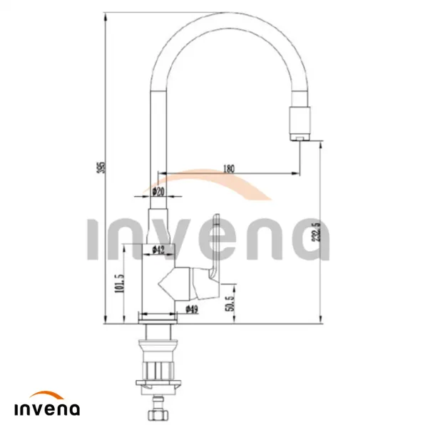 Baterie bucatarie cu pipa flexibila Invena Magic negru - rose gold picture - 2