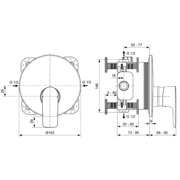 Baterie dus Ideal Standard Connect Air montaj incastrat picture - 2