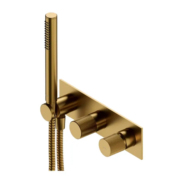 Baterie cada - dus incastrata Omnires Contour auriu periat cu corp ingropat si set de dus picture - 2