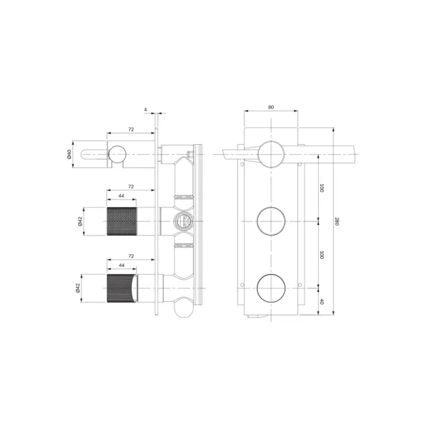 Baterie cada - dus incastrata Omnires Contour auriu periat cu corp ingropat si set de dus picture - 3