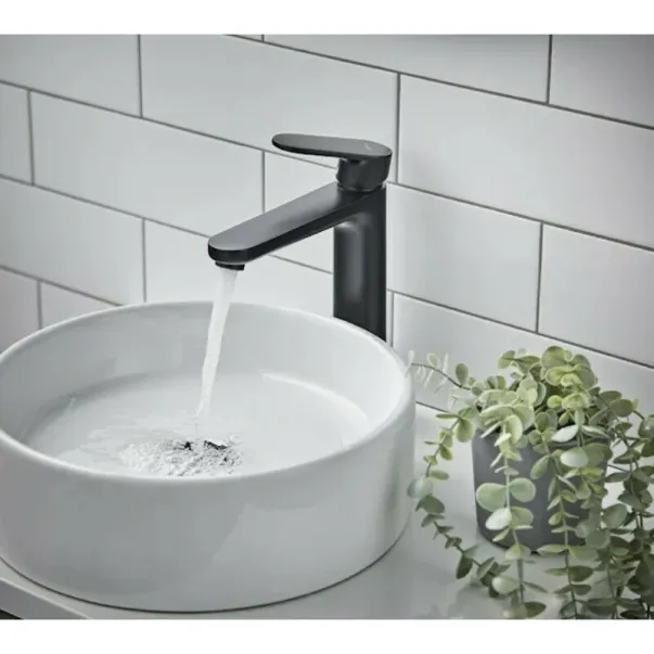 Baterie lavoar inalta Hansgrohe Vernis Blend 190 monocomanda negru mat picture - 2