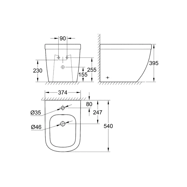 Bideu pe pardoseala Grohe Euro Ceramic picture - 2