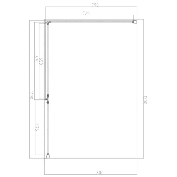 Cabina de dus dreptunghiulara cu usa cu balamale Omnires Manhattan transparent 120x80cm picture - 3