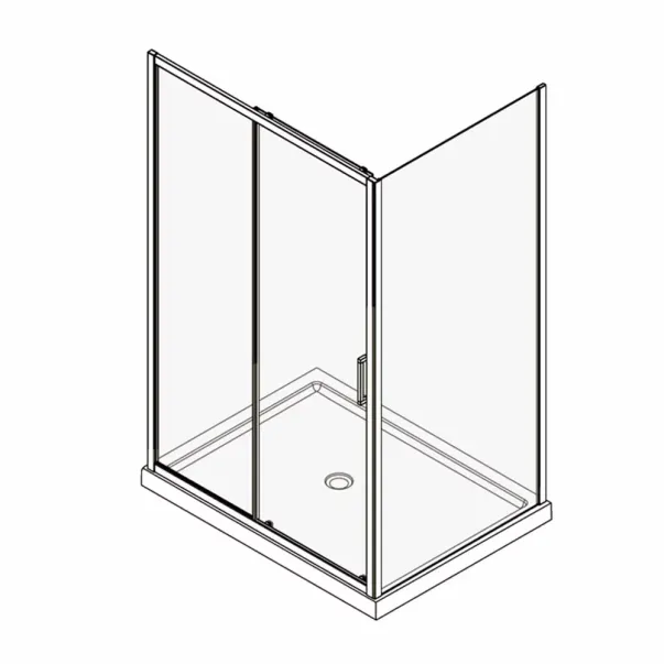 Cabina de dus dreptunghiulara Fluminia Iris cu usa culisanta 120x90 crom picture - 2