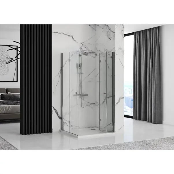 Cabina de dus dreptunghiulara cu usi plabile Rea Fold N2 modulara 100x110 crom picture - 3