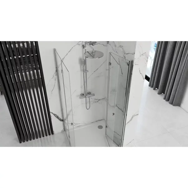 Cabina de dus dreptunghiulara cu usi plabile Rea Fold N2 modulara 100x110 crom picture - 4