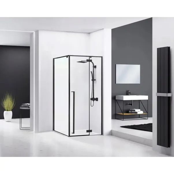 Cabina de dus dreptunghiulara Rea Fargo cu usa batanta 80x100 negru mat picture - 3