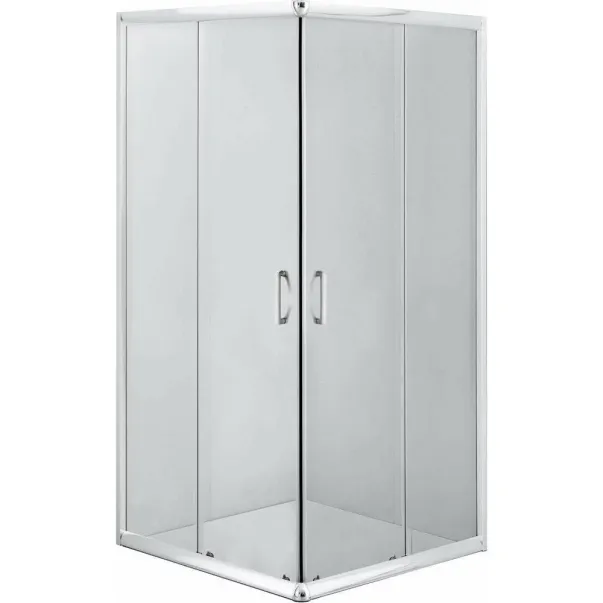 Cabina de dus patrata Deante Funkia cu usi culisante 90x90cm finisaj crom si sticla transparenta picture - 2