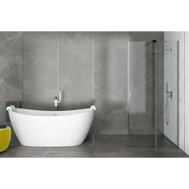 Cada freestanding Besco Ayla 170x80 cm alb lucios picture - 8