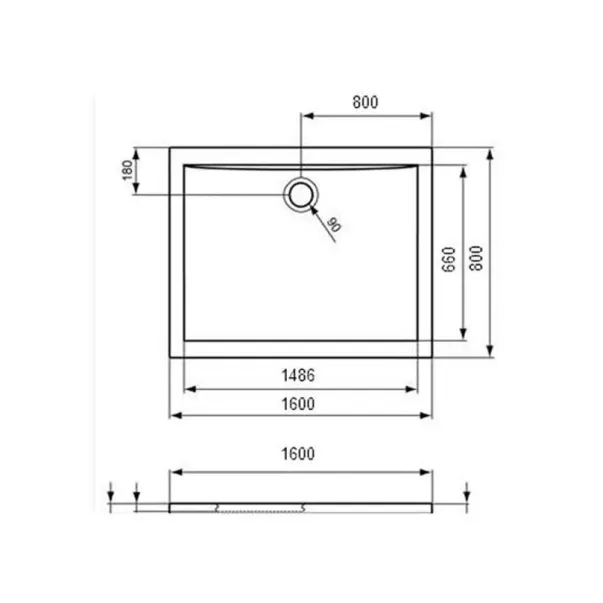 Cadita de dus dreptunghiulara Ideal Standard Ultra Flat 160x80 cm picture - 3
