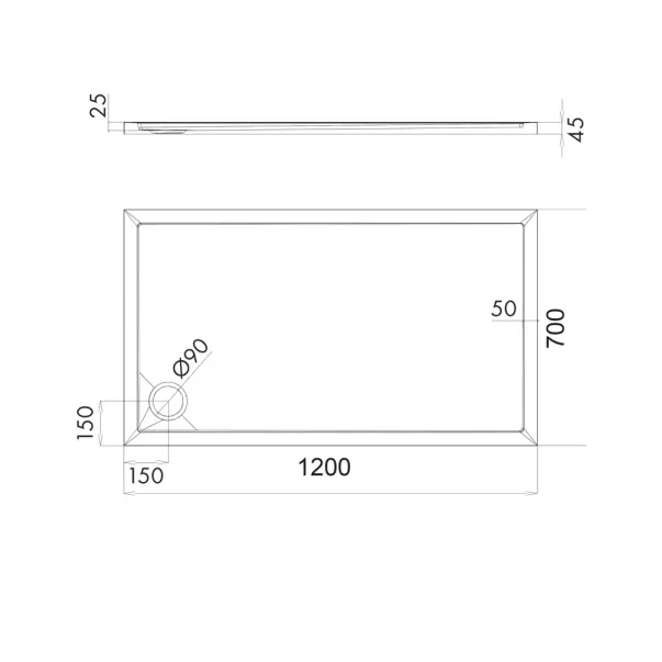 Cadita dus dreptunghiulara  Omnires Merton alb  70x120 cm picture - 3