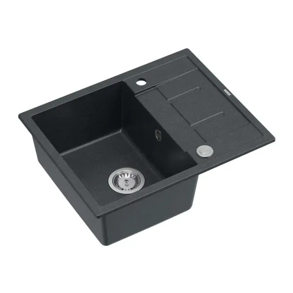 Chiuveta compozit incastrata Quadron Unique Morgan 116 negru - inox 62x50 cm picture - 2